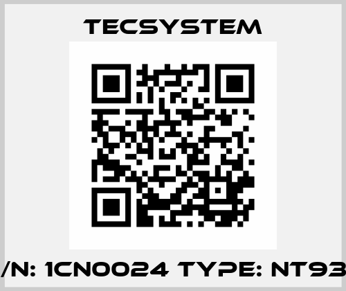 P/N: 1CN0024 Type: NT935 Tecsystem