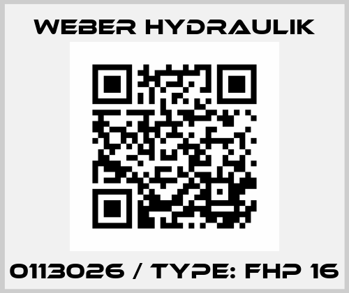 0113026 / Type: FHP 16 Weber Hydraulik