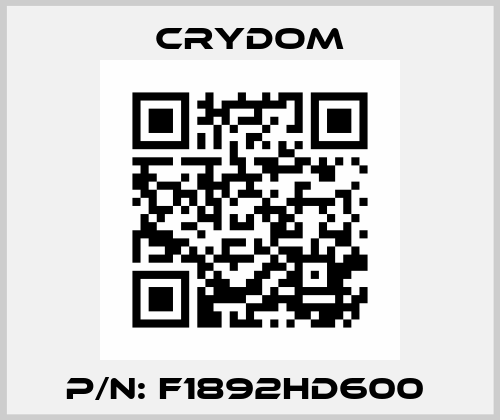 P/N: F1892HD600  Crydom