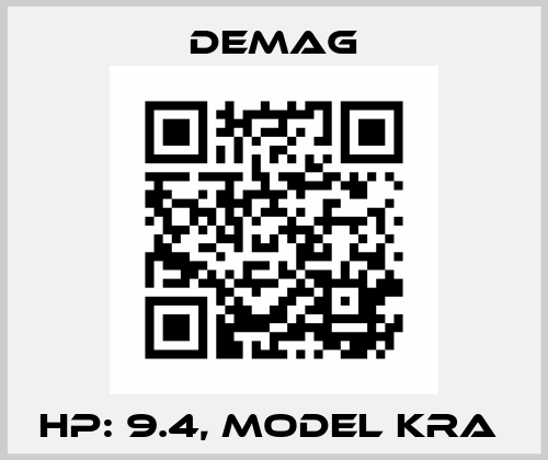 HP: 9.4, MODEL KRA  Demag