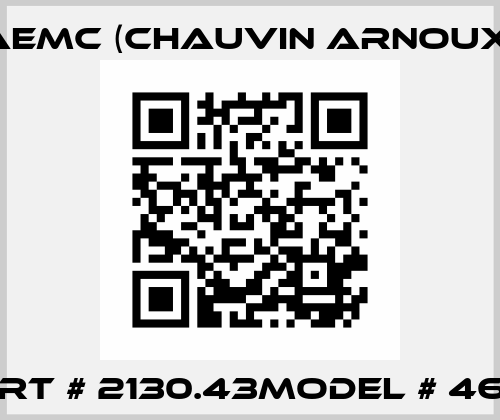 Part # 2130.43Model # 4620 AEMC (Chauvin Arnoux)