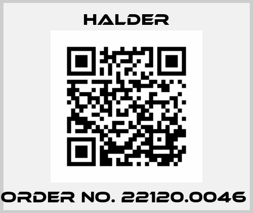 Order No. 22120.0046  Halder