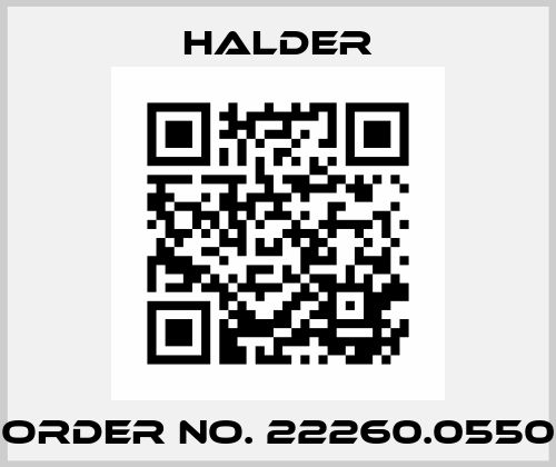 Order No. 22260.0550 Halder