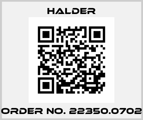 Order No. 22350.0702 Halder