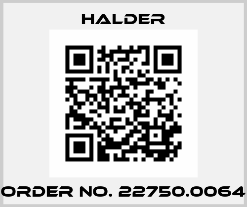 Order No. 22750.0064 Halder