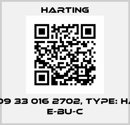 p/n: 09 33 016 2702, Type: Han 16 E-bu-c Harting