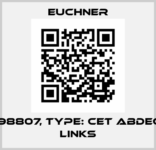 p/n: 098807, Type: CET ABDECKUNG LINKS Euchner