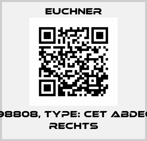 p/n: 098808, Type: CET ABDECKUNG RECHTS Euchner