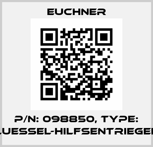 p/n: 098850, Type: SCHLUESSEL-HILFSENTRIEGELUNG Euchner