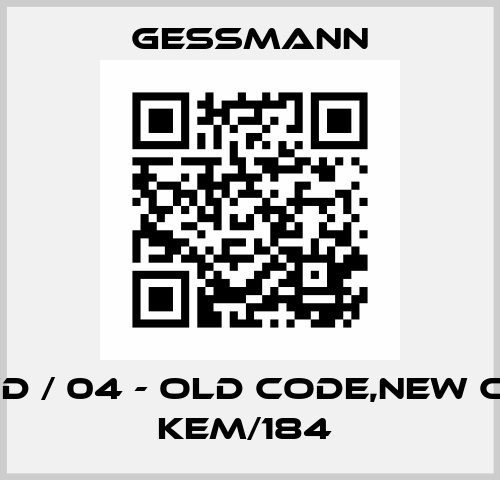 KBWD / 04 - old code,new code KEM/184  Gessmann