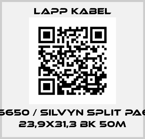 61806650 / SILVYN SPLIT PA6 23 / 23,9X31,3 BK 50M Lapp Kabel