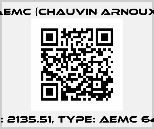 P/N: 2135.51, Type: AEMC 6472 AEMC (Chauvin Arnoux)