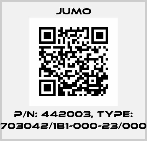 p/n: 442003, Type: 703042/181-000-23/000 Jumo