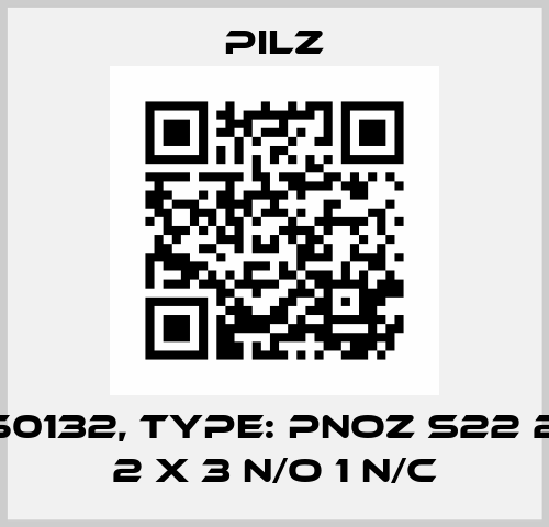 p/n: 750132, Type: PNOZ s22 24VDC 2 x 3 n/o 1 n/c Pilz