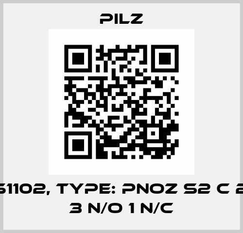 p/n: 751102, Type: PNOZ s2 C 24VDC 3 n/o 1 n/c Pilz