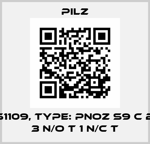 p/n: 751109, Type: PNOZ s9 C 24VDC 3 n/o t 1 n/c t Pilz