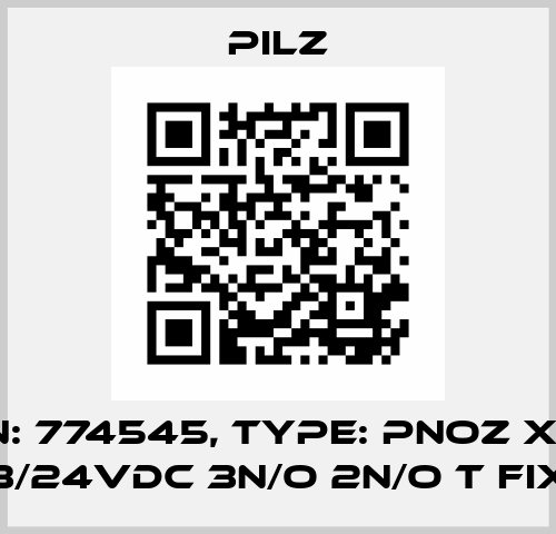 p/n: 774545, Type: PNOZ XV3 3/24VDC 3n/o 2n/o t fix Pilz