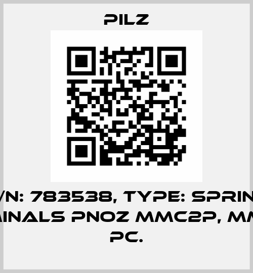 p/n: 783538, Type: Spring terminals PNOZ mmc2p, mml1p 1 pc. Pilz