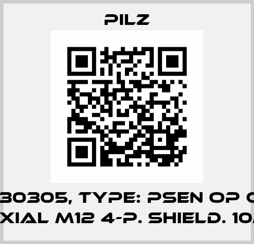p/n: 630305, Type: PSEN op cable axial M12 4-p. shield. 10m Pilz