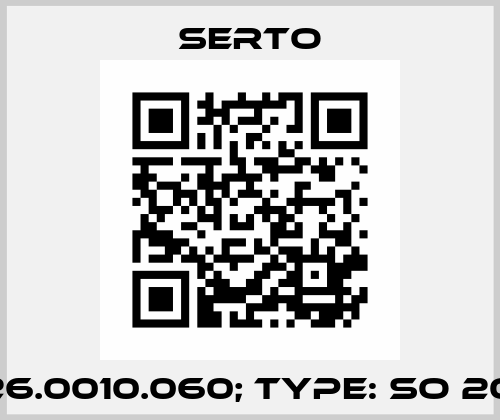 p/n: 126.0010.060; Type: SO 20001-6 Serto