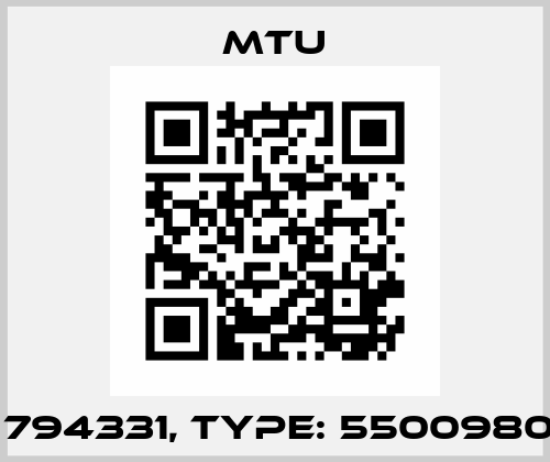 P/N: 794331, Type: 5500980280 MTU