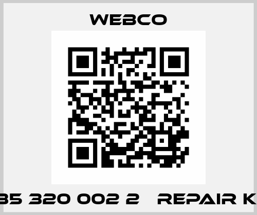 335 320 002 2   Repair Kit Webco
