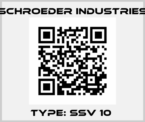 TYPE: SSV 10  Schroeder