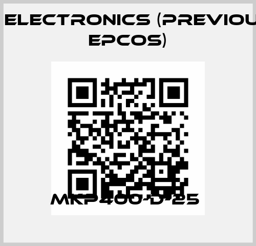 MKP400-D-25  TDK Electronics (previously EPCOS)