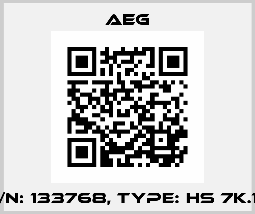 P/N: 133768, Type: HS 7K.10 AEG