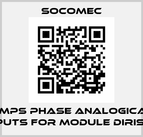 AMPS PHASE ANALOGICAL OUTPUTS FOR MODULE DIRIS A40 SOCOMEC