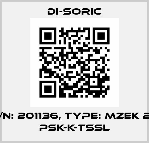 p/n: 201136, Type: MZEK 25 PSK-K-TSSL Di-Soric
