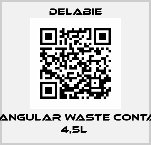 Rectangular waste container 4,5L  Delabie
