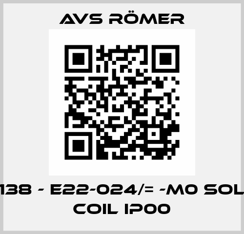 70001138 - E22-024/= -M0 Solenoid coil IP00 Avs Römer