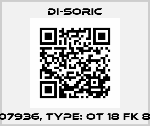 p/n: 207936, Type: OT 18 FK 800 P3 Di-Soric