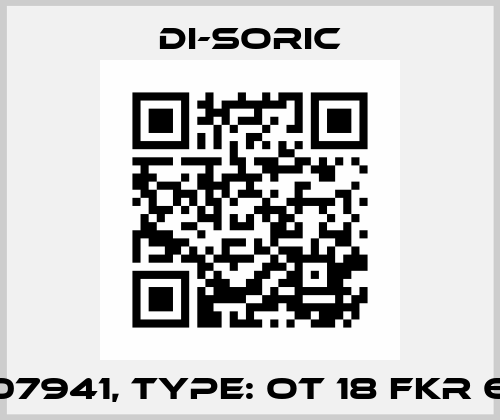 p/n: 207941, Type: OT 18 FKR 600 N3 Di-Soric