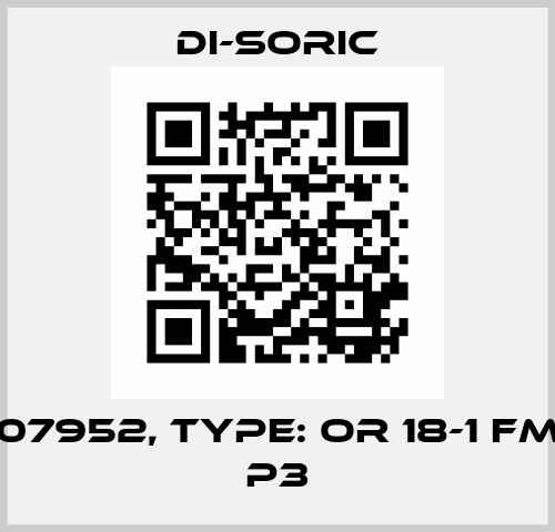 p/n: 207952, Type: OR 18-1 FM 5700 P3 Di-Soric