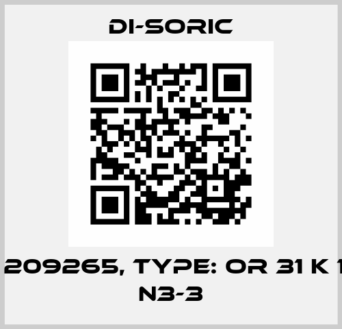 p/n: 209265, Type: OR 31 K 1500 N3-3 Di-Soric
