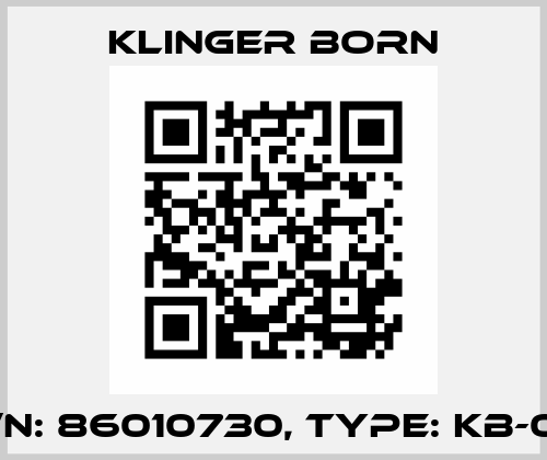P/N: 86010730, Type: KB-04 Klinger Born