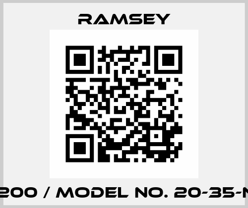 092200 / Model No. 20-35-NM-F Thermo Ramsey