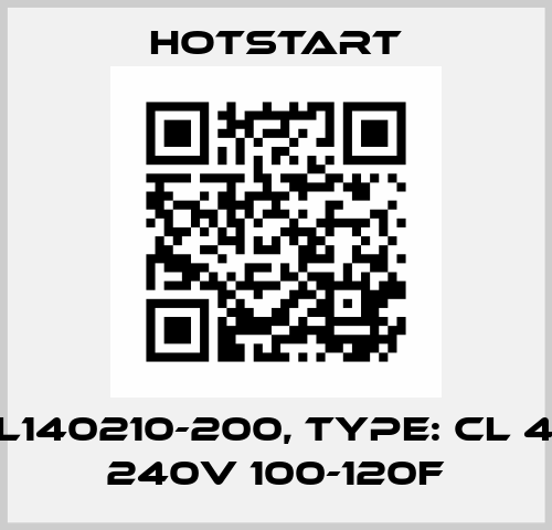 P/N: CL140210-200, Type: CL 4000W 240V 100-120F Hotstart