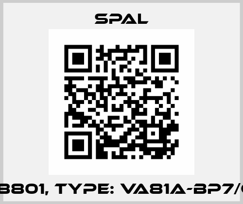 P/N: 58801, Type: VA81A-BP7/C-34A SPAL