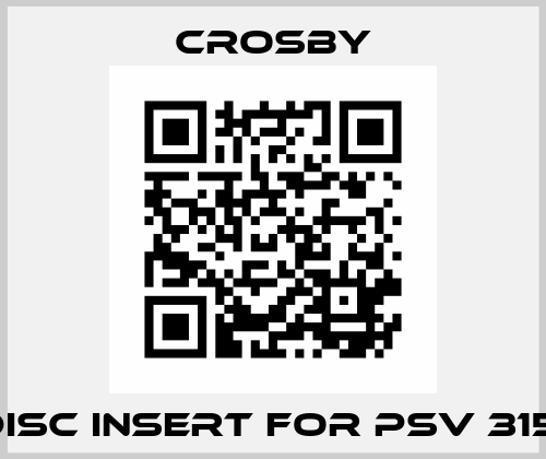 DISC INSERT FOR PSV 315  Crosby