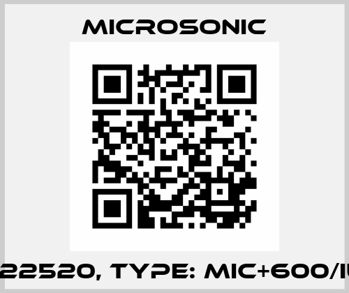p/n: 22520, Type: mic+600/IU/TC Microsonic