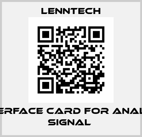 INTERFACE CARD FOR ANALOG SIGNAL  Lenntech