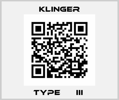 Type В №III  Klinger