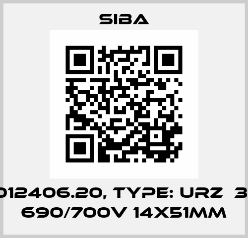 P/N: 5012406.20, Type: URZ  32A gR 690/700V 14x51mm Siba