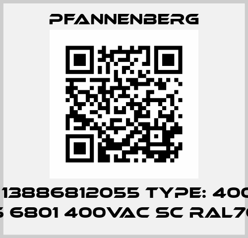 P/N: 13886812055 Type: 4000 W DTS 6801 400VAC SC RAL7035 Pfannenberg