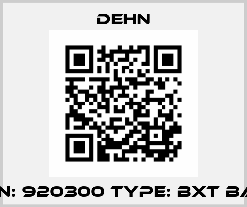 P/N: 920300 Type: BXT BAS Dehn