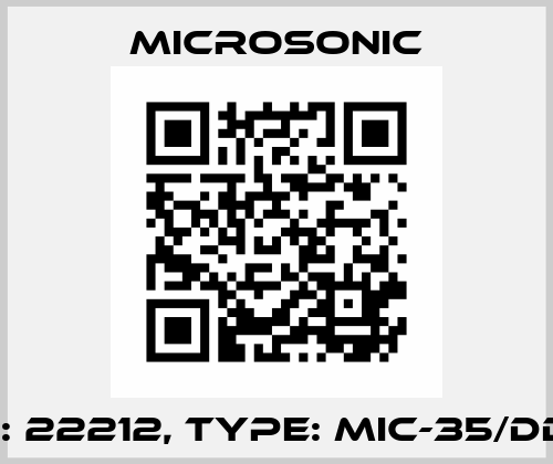 p/n: 22212, Type: mic-35/DD/M Microsonic