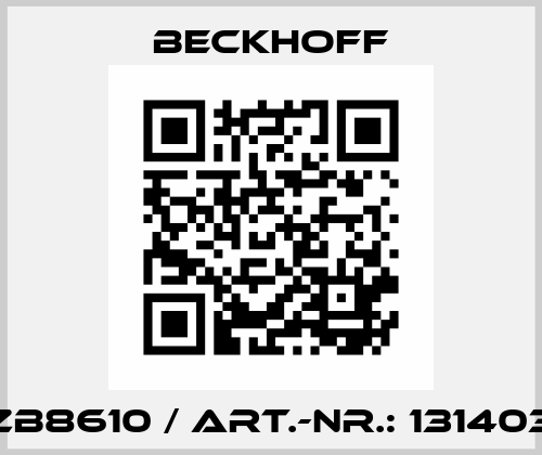 ZB8610 / Art.-Nr.: 131403 Beckhoff